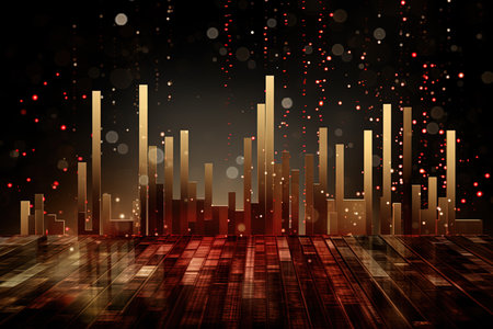 abstract futuristic technology background with glowing lines and bokeh lightsの素材