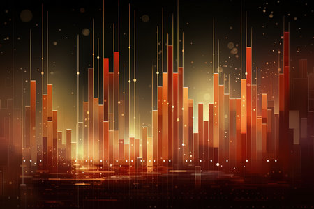 abstract background with glowing forex candlestick chart, vector illustrationの素材