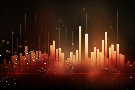 abstract music equalizer background with bokeh and light effectsの素材