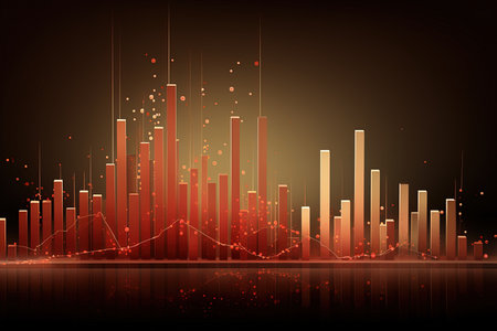 abstract stock market graph on a dark background. Vector illustration.の素材