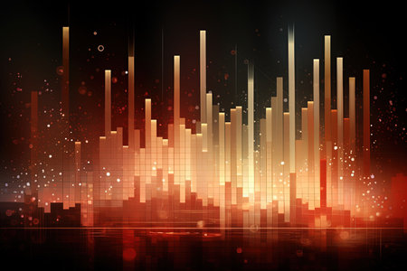 abstract music equalizer background with sound wave and bokehの素材
