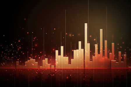 abstract music equalizer on the dark background. Vector illustration.の素材
