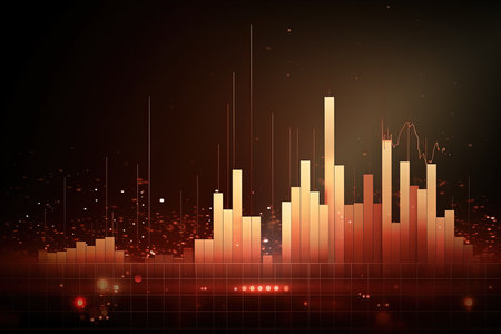 abstract music equalizer on a dark background. Vector illustration.の素材