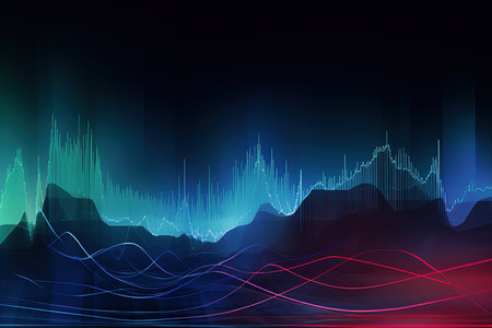 abstract background with financial charts and graphsの素材