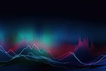 abstract background with financial charts and graphsの素材