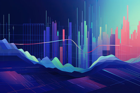 abstract background with graphs and charts. Vector illustration for your designの素材