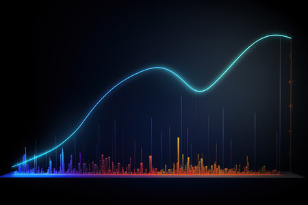 abstract background with financial charts and graphs.の素材