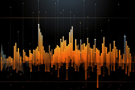 financial graph on black background. Business and finance conceptの素材