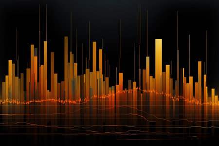 abstract background with sound wave. Vector illustration.の素材