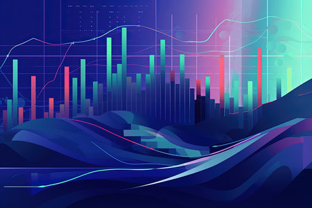 Stock market financial indicator background. Vector illustration.の素材