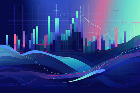 Futuristic background with graphs and charts. Vector illustration for your designの素材