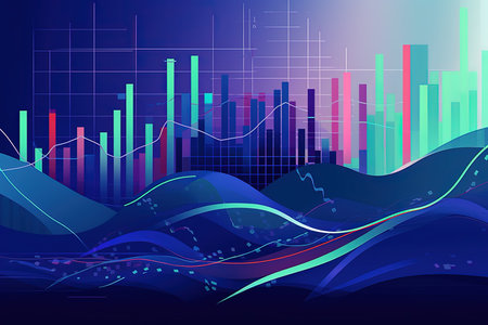 abstract background with graphs and charts. Vector illustration for your designの素材