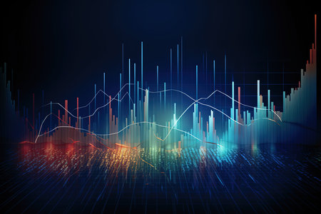 abstract background with financial charts and graphs. Vector Illustration.の素材
