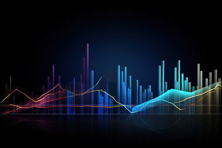 abstract background with business graph and chart. Vector illustration.の素材