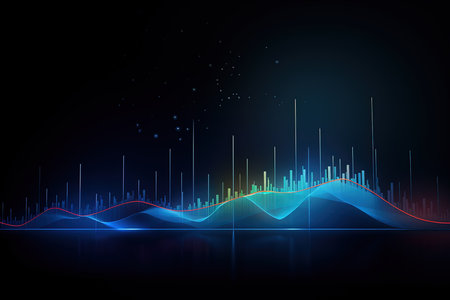 abstract music equalizer background, vector illustration.の素材