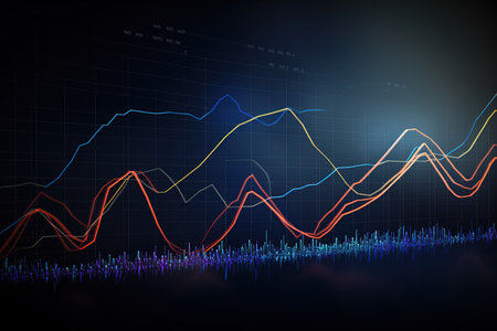 financial chart on the digital screen, stock market concept. 3d renderingの素材