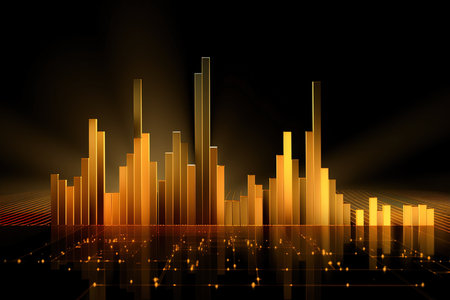 abstract futuristic digital equalizer technology business background. 3d renderの素材