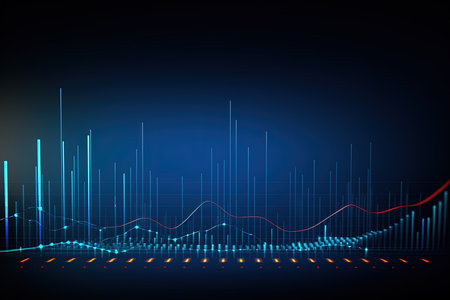 Abstract blue background with lines and waves. Vector illustration.の素材