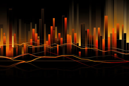 Abstract background with candlestick chart. Vector illustration.の素材