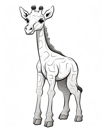 Cartoon giraffe. Vector illustration of a cute giraffe.の素材