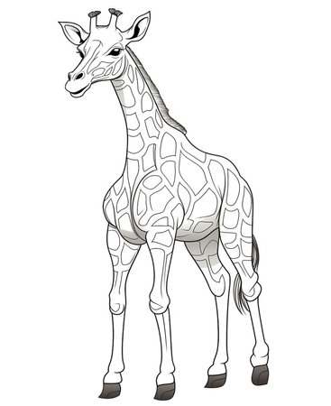 Giraffe on a white background. Vector illustration of a giraffe.の素材