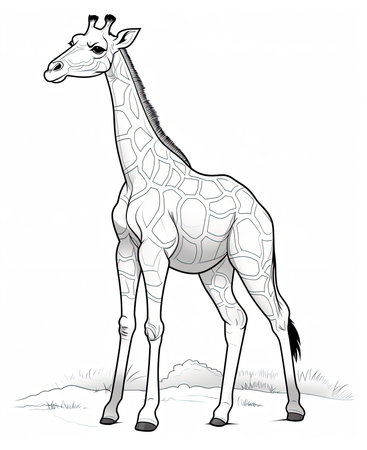 illustration of giraffe on a white background, sketch for your designの素材