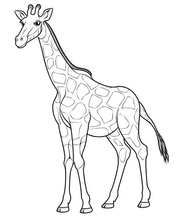 Coloring book for children: giraffe. Coloring page for adults.の素材