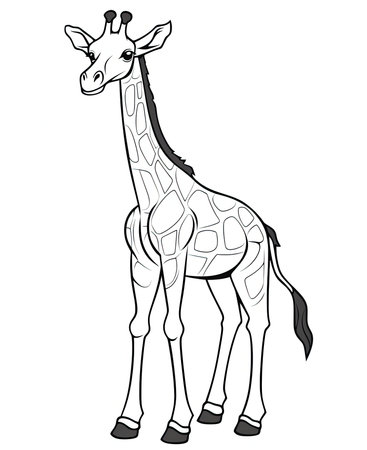 Giraffe - Coloring book for adults - vector illustration.の素材