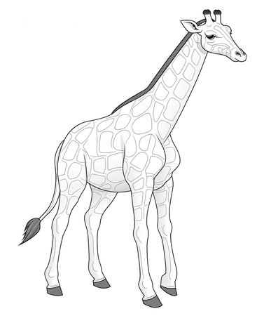 Giraffe. Coloring book for adults. Vector illustration.の素材