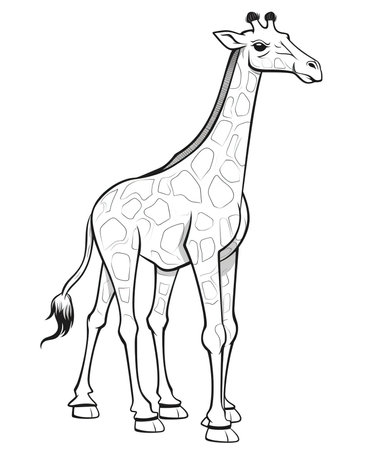 Giraffe. Vector illustration of a cartoon giraffe on a white background.の素材