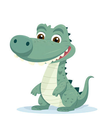 Cute crocodile cartoon. Vector illustration isolated on white background.の素材