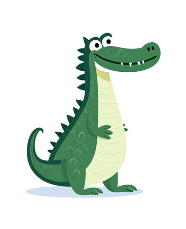 Cute crocodile isolated on a white background. Vector illustration.の素材