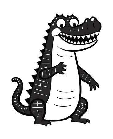 Crocodile. Vector illustration isolated on a white background.の素材