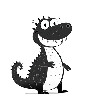Cute cartoon crocodile. Vector illustration isolated on white background.の素材