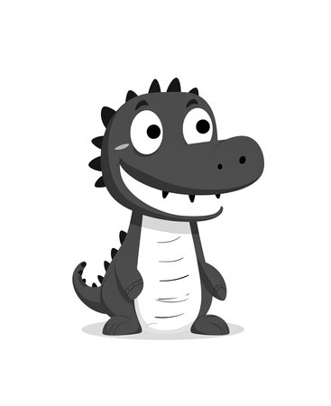 Cute cartoon dinosaur isolated on a white background. Vector illustration.の素材