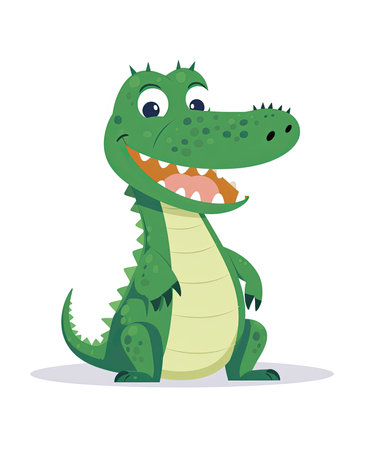 Cute crocodile cartoon character. Vector illustration for your design.の素材