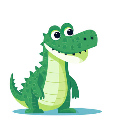 Cute crocodile cartoon. Vector illustration isolated on white background.の素材