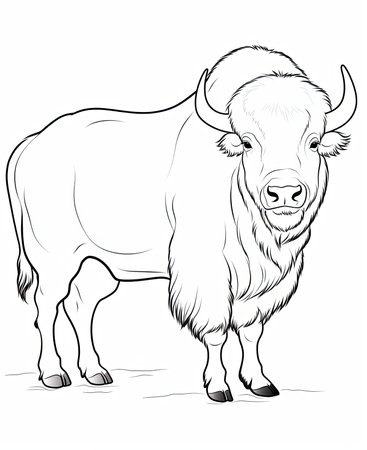 Vector image of a Yak on a white background. Wild animal.の素材