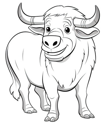 Illustration of a Cattle Farm Animal on a white background.の素材