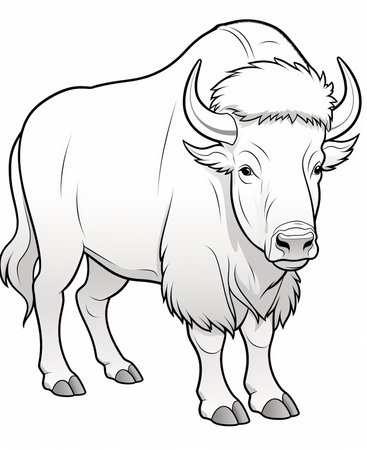 Buffalo - Vector illustration ready for vinyl cutting.  File contains no gradients.の素材
