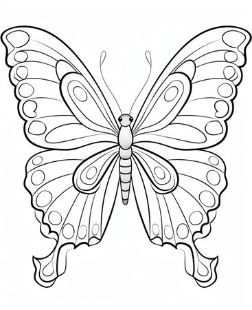 Butterfly in the style of engraving on a white backgroundの素材