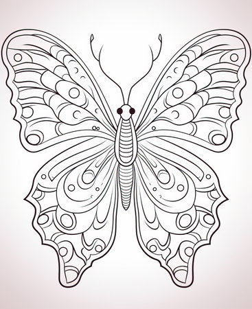 Butterfly in the style of doodle. Vector illustration.の素材
