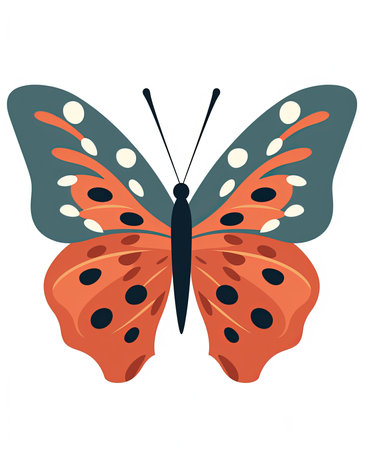 Butterfly isolated on a white background. Vector illustration.の素材