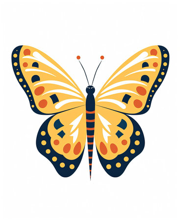 Colorful butterfly isolated on a white background. Vector illustration for your designの素材