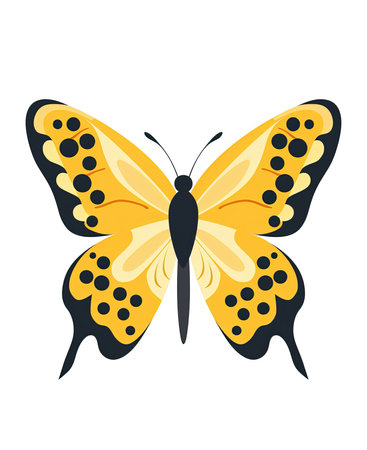 Butterfly icon. Insect animal and nature theme. Isolated design. Vector illustrationの素材