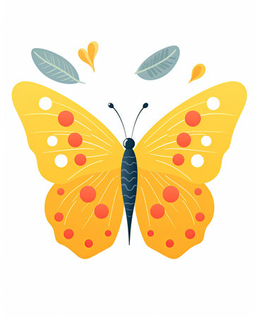 Butterfly. Vector illustration isolated on a white background. Flat style.の素材