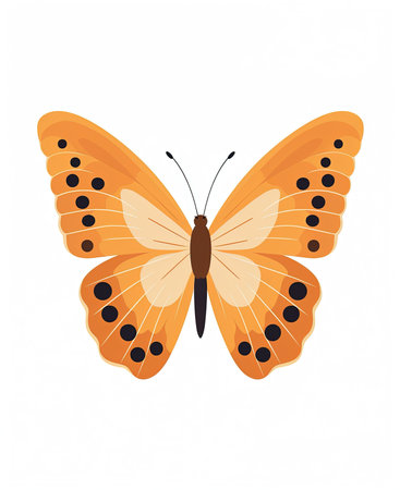 Butterfly isolated on a white background. Vector illustration.の素材