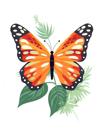 Butterfly isolated on white background. Vector illustration for your designの素材