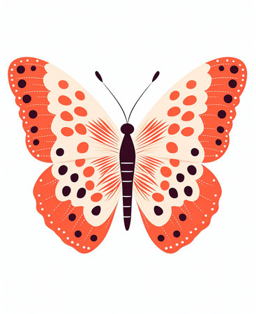 Beautiful butterfly isolated on a white background. Vector Illustration.の素材