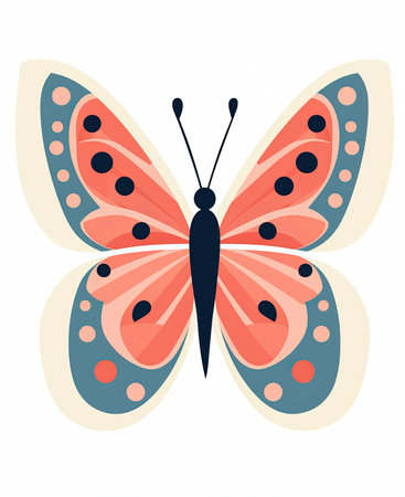 Butterfly vector illustration isolated on a white background. Flat style.の素材